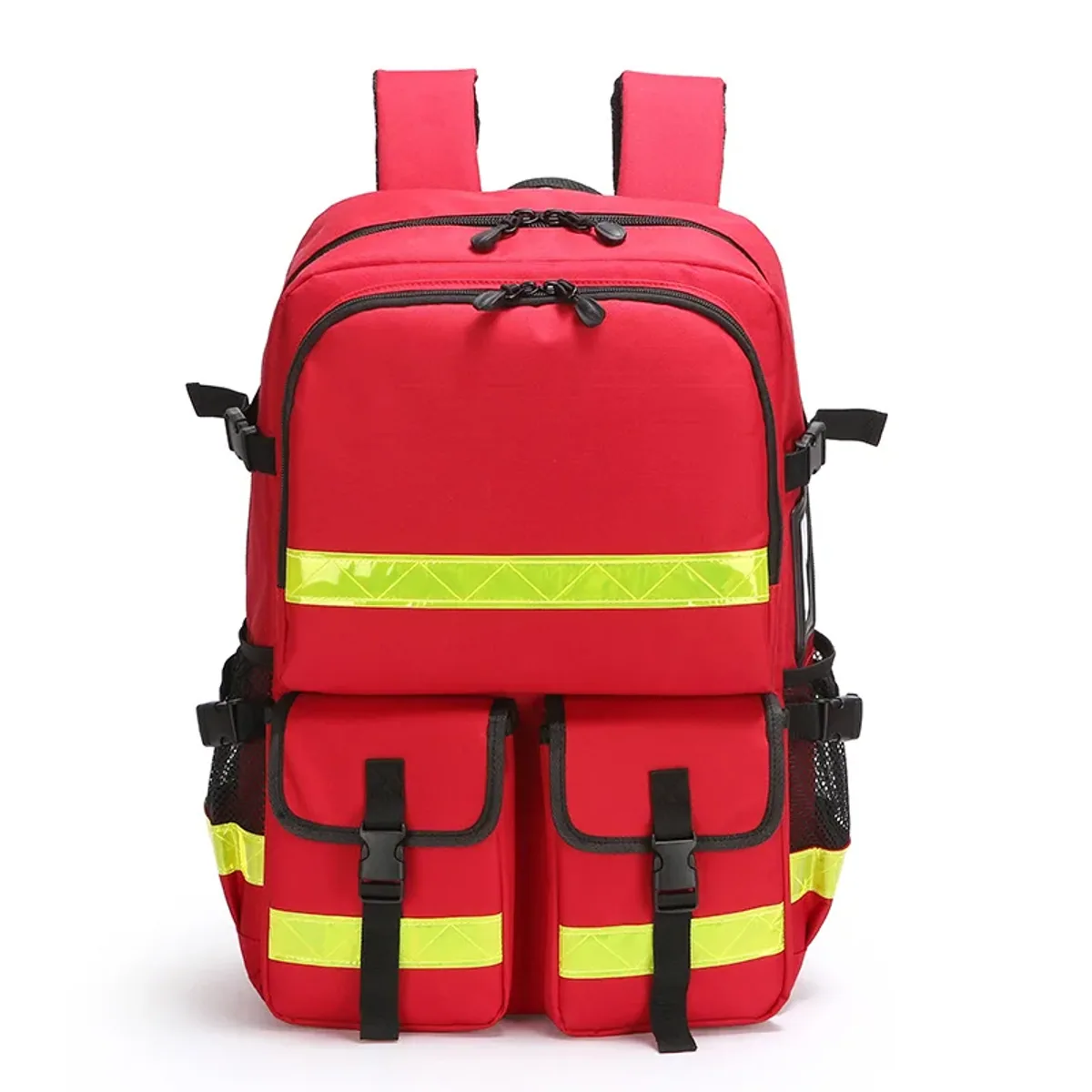 Red medical backpack used as an outreach bag design example